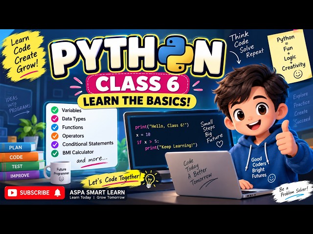 Python for Class 6 | Variables, Functions, Data Types & BMI Calculator | Python Basics