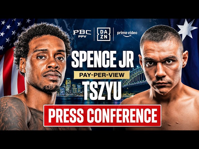 LIVE - Errol Spence Jr vs Tim Tszyu - Final Press Conference & Face Off Video