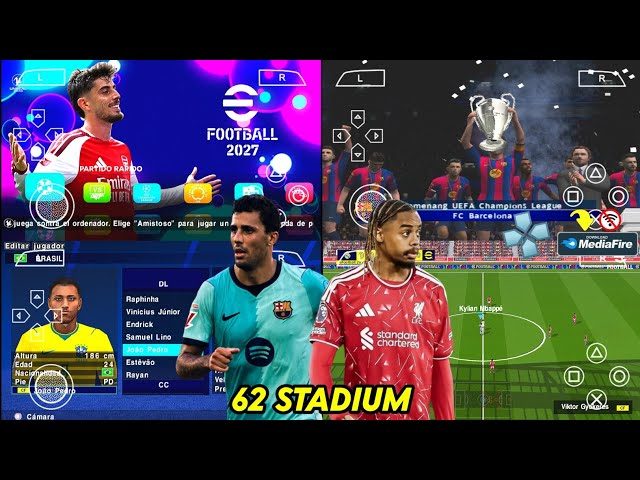 eFootball PES 2027 PPSSPP Android Offline Full Update UCL & League Kits 26/27 Season 4K Graphics
