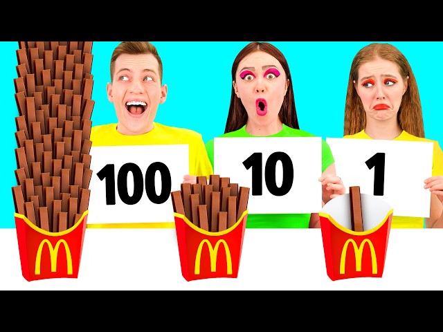 100 Capas de Alimentos Desafío | Batalla Comestible por PaRaRa Challenge