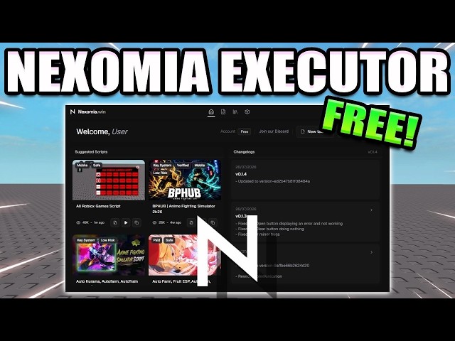Roblox Executor "Nexomia" Updated Free & Keyless Exploit Working 2026