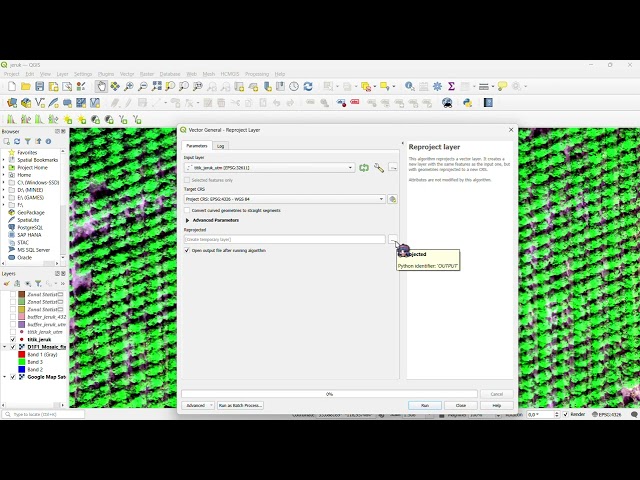 16  Reproject Buffer Kembali ke CRS Orthomosaic