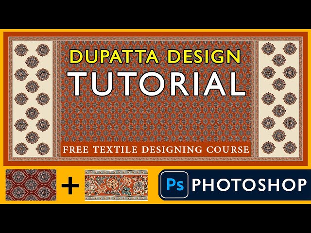 Digital Dupatta Design | Photoshop Textile Design Tutorial