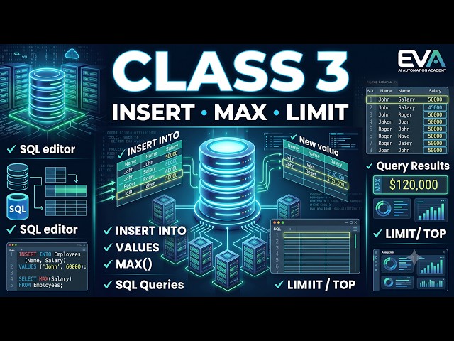 SQL Tutorial for Beginners | Class 3: INSERT INTO, VALUES, MAX() & LIMIT Explained