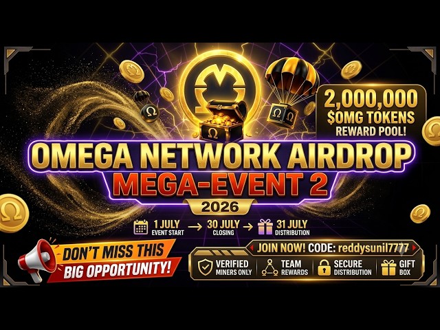 OMEGA NETWORK AIRDROP 🔥✅ OnLy For 14 Days !! OnLy 2M Total Supply !! July 31st Distribution Start !