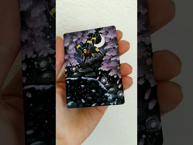 Pokemon card painting - Umbreon 🌙🖌️ #art #painting #pokemon #eevee