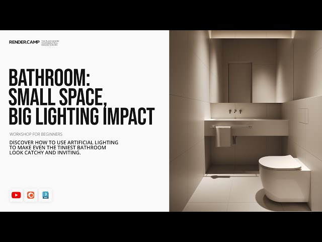 Guest Bathroom With Artificial Lighting | 3Ds Max + Corona Interior Rendering Tutorial