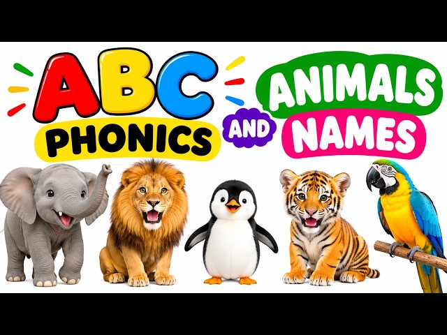 ABC Phonics & Animal Names for Toddlers | Fun Learning Video, #abcd #abc #apple #animals