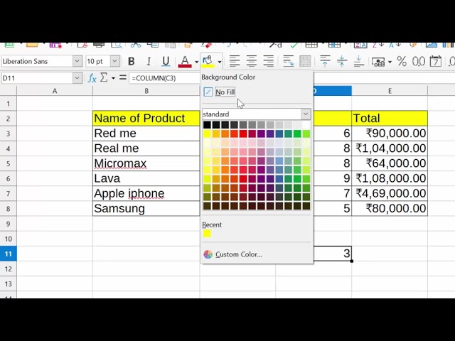 Row and column formula in Libre calc@COMPUTEREXCELSOLUTION