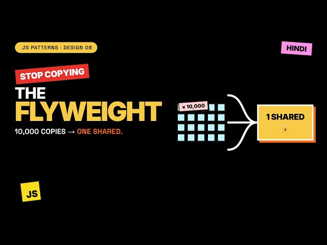 JavaScript Flyweight Pattern samjho (Hindi) — ek hi data 10,000 baar copy mat karo