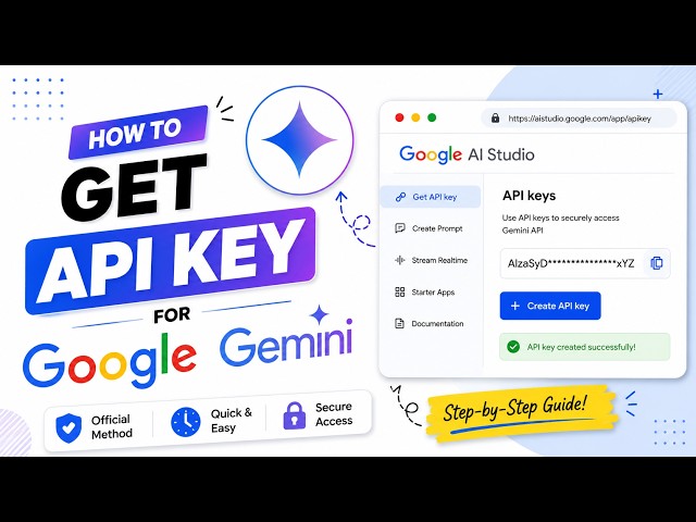 How to Get Google Gemini API Key (2026) | Step-by-Step Tutorial | Google AI Studio Guide