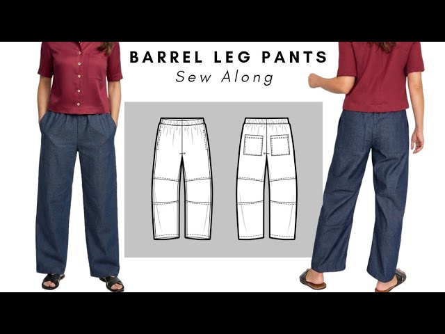 FREE Pattern | Easy Beginner Pants Sewing Tutorial | Relaxed Barrel Leg Pants