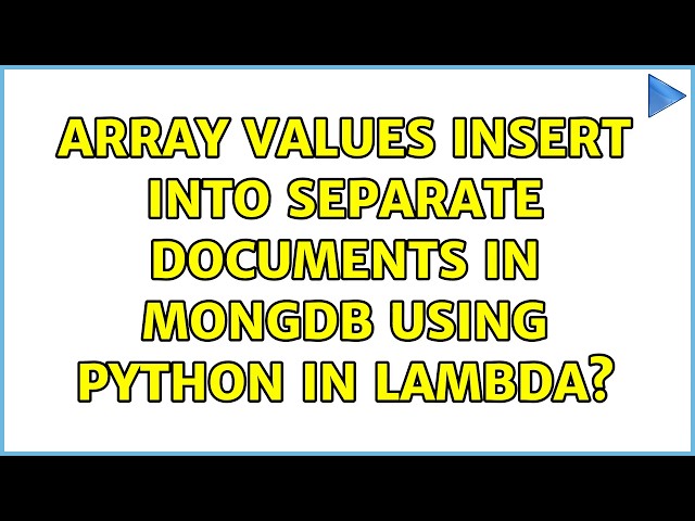 Array values insert into separate documents in mongdb using python in lambda?