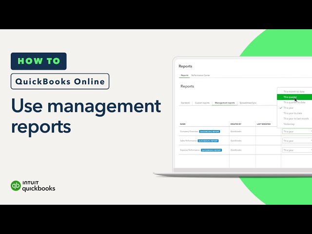 How to use management reports in QuickBooks Online