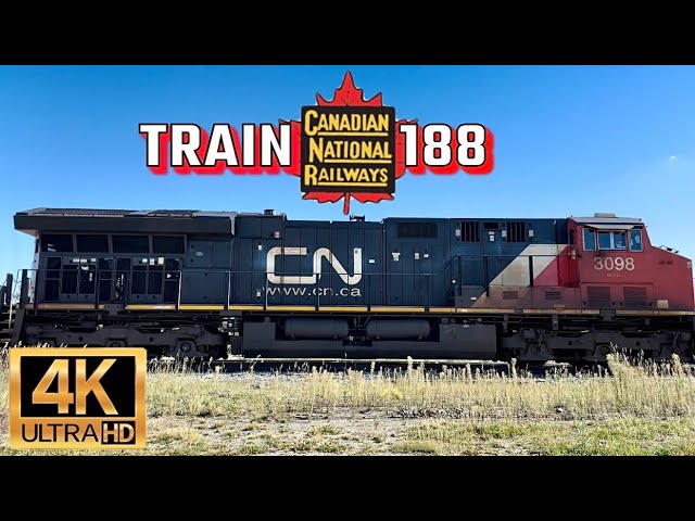 Canadian National Railway: Intermodal Stack Train 188 in Motion