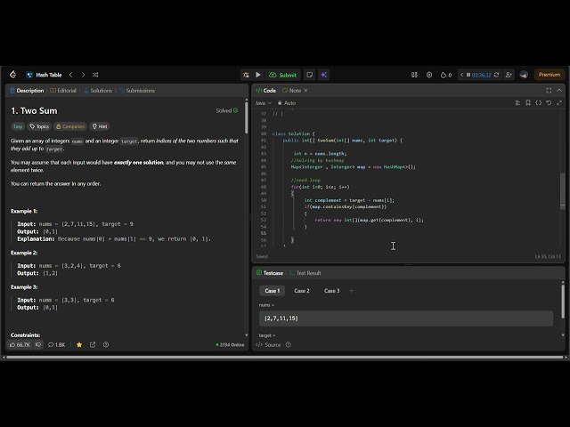 1. Two Sum || Using JAVA HashTable