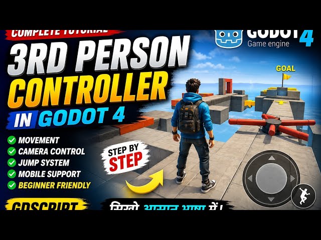 Godot 4 Third Person Controller Tutorial | Movement, Camera & Jump | Beginner Friendly 🚀