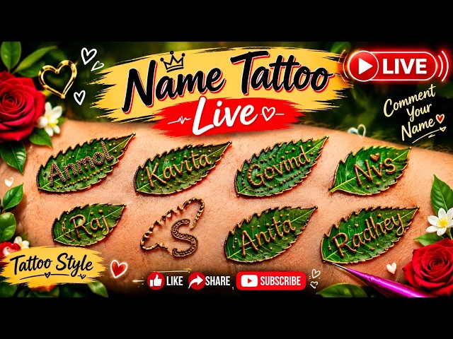 My Lovely Subscribers Name Mahendi Tattoo Design 💓💓05