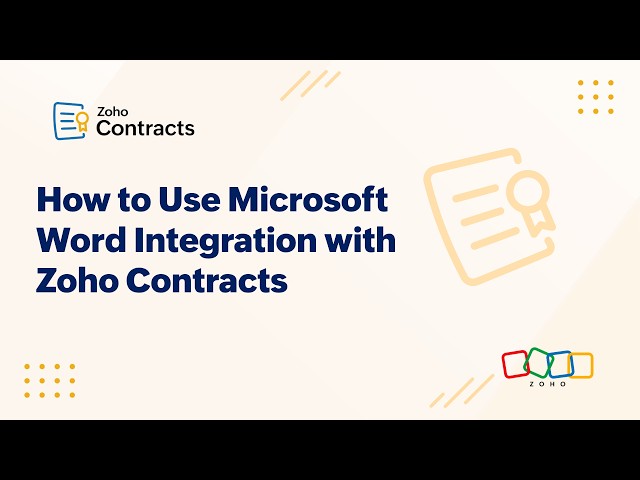 Zoho Contracts | Microsoft Word Integration | Tutorial