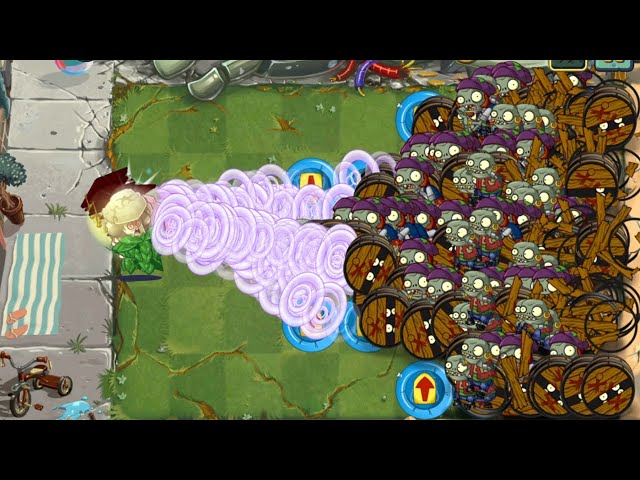 PvZ 2 100 Plants Vs 100 Zombies - All Plants level 1 Vs Barrel Roller Zombie Level 5 - Who will win?