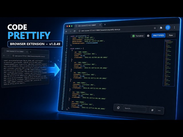 CodePrettify Browser Extension v1.0.49 | Full Feature Tour