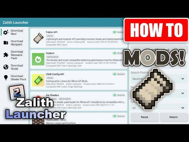 How To Add Mods For Java Minecraft With Fabric Using Zalith Launcher