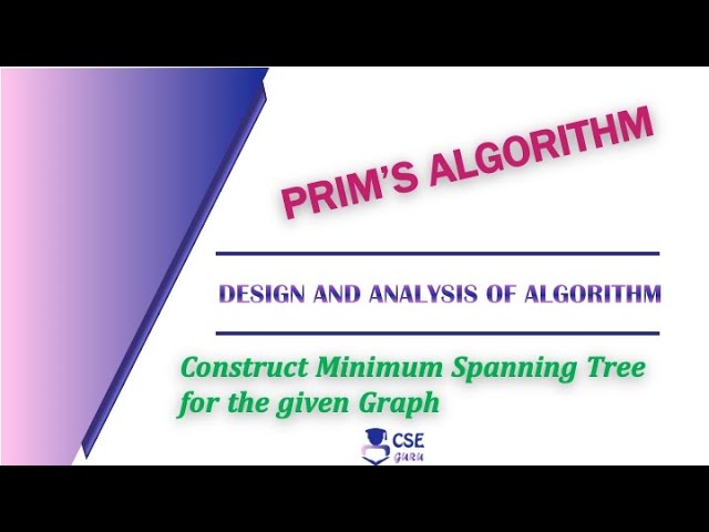 Prim's Algorithm Example1 | Greedy Technique | Lec 38 | Design & Analysis of Algorithm