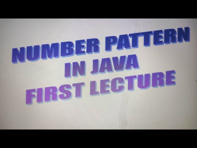 Number pattern in Java 