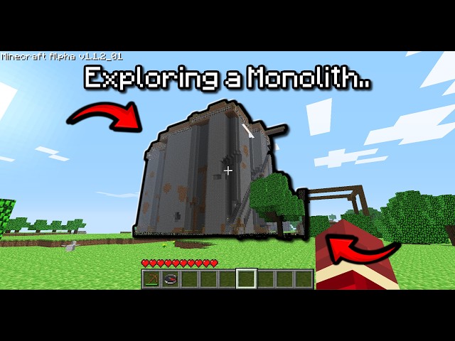 Exploring a Monolith on a Minecraft Alpha 1.1.2 Server in 2026