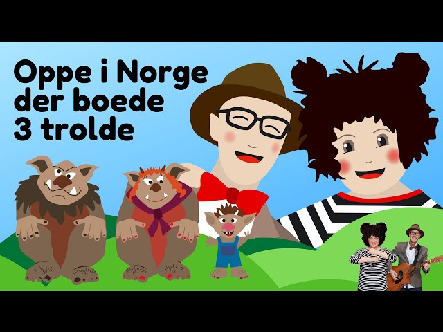 Oppe i Norge | Børnesang med fagter | Popsi og Guitar-Krelle