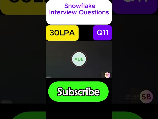 Snowflake Interview Questions and Answers || Data Engineer || SQL || Q11