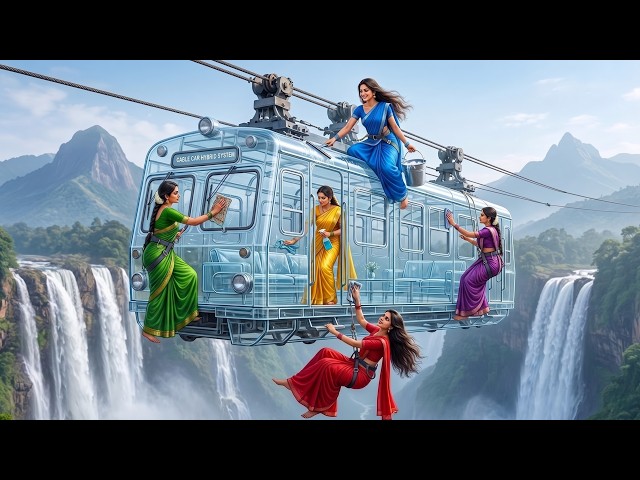 গ্রামের ৫ মেয়ে জঙ্গলের বিশাল ঝুলন্ত ট্রেইন ঠিক করে আকাশ ভ্রমন করালো গ্রামবাসীকে 😱🚟| Village Story