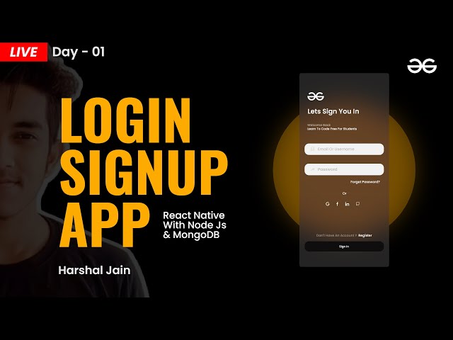 Login Signup App in React Native with Nodejs and MongoDB ( Day - 1 )