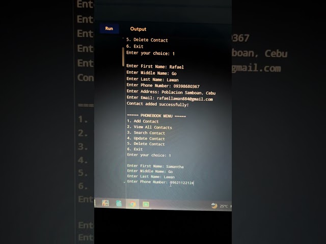 Phonebook  System in C Using Structures and Arrays