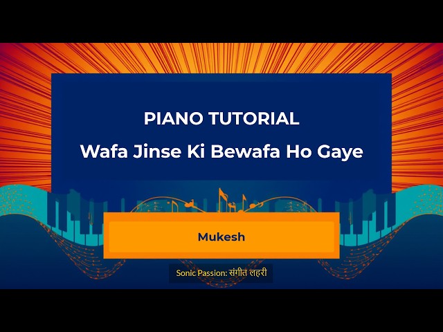 Wafa Jinse Ki Bewafa Ho Gaye - Piano Tutorial | Karaoke with Lyrics