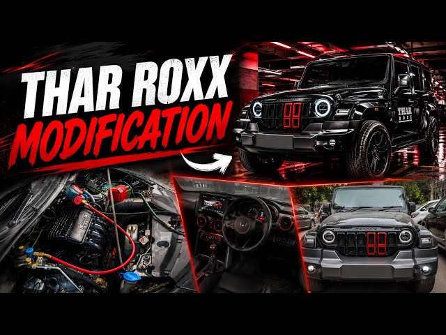 Thar roxx modification grill upgrade in to red colour.                         #youtube #vlog #thar 