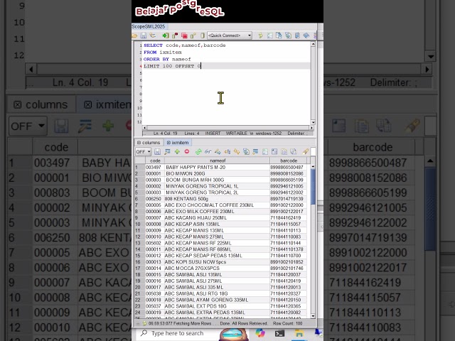 Mengambil data secara acak di PostgreSQL. #postgresql #database