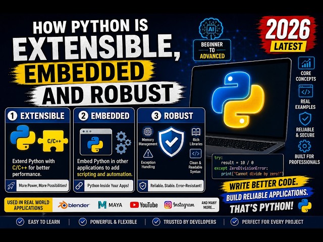 How Python is Extensible, Embedded & Robust | Python Features Explained in Simple Language | #short
