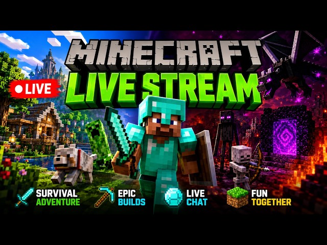 MINECRAFT LIVE . NEW PUBLIC SMP 24/7 ONLINE | CRACKED JAVA / BEDROCK & POCKET EDITION #minecraft