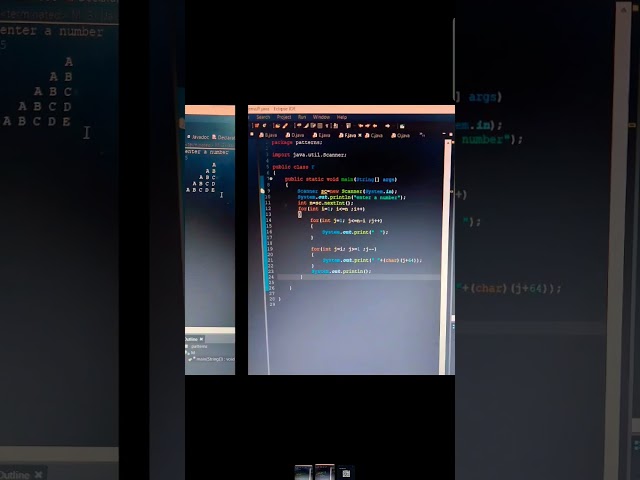 Alphabet pattern programs in java