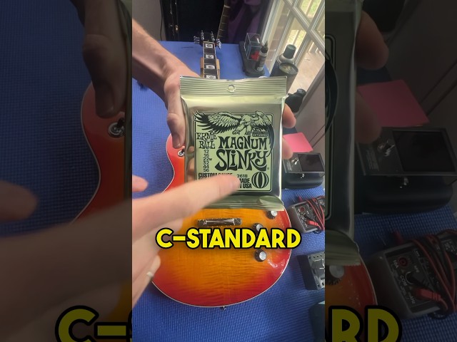 String Gauges for C-Standard Tuning 🎻 @ernieballinc Magnum Slinky #downtunedguitar