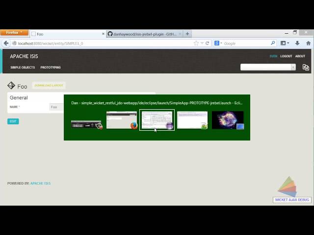 Apache Isis with JRebel plugin and Eclipse