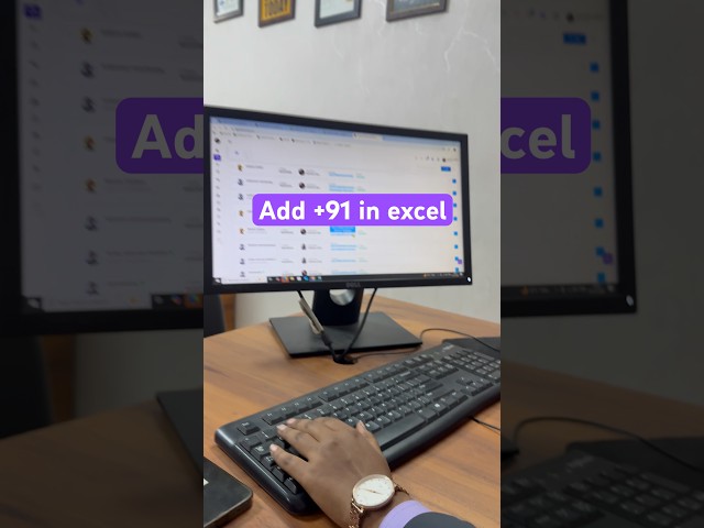 How  to Add +91 in Excel | Excel Viral Trick | Add Country Code Easily | #Shorts