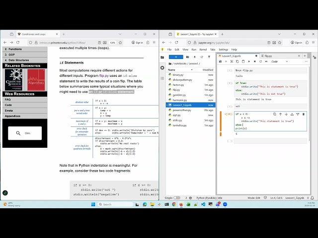 Princeton IntroCS (Python) Lesson1.3 - Conditionals and Loops (Preview)