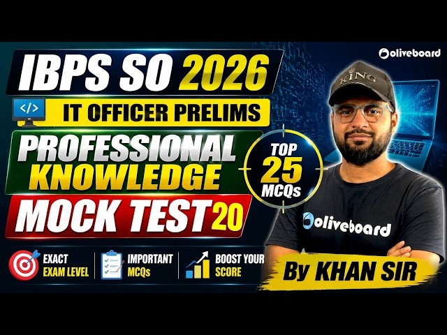 IBPS SO IT Officer 2026 | Mock Test 20 | Prelims Professional Knowledge | Top 25 MCQs | Oliveboard