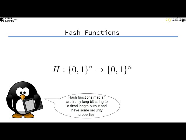 Introduction to Hash Functions (Week 6)