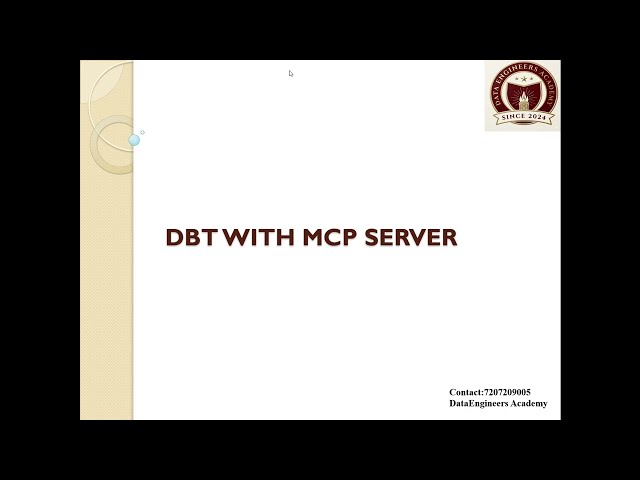 DBT with MCP Server | Build AI-Powered Data Engineering Workflows