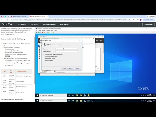 15.1.8 Create User Accounts CompTIA A+ Core 2