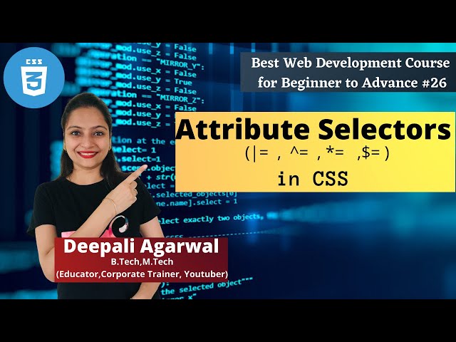 Attribute Selectors in CSS | CSS Tutorial | Web Development Course 2022 #26