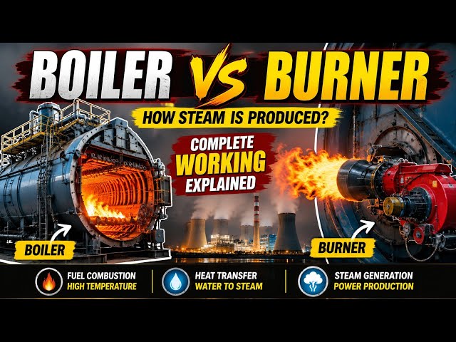 Thermal Power Plant Boiler & Burner Explained | How a Boiler and Burner Work Power Plant Engineering